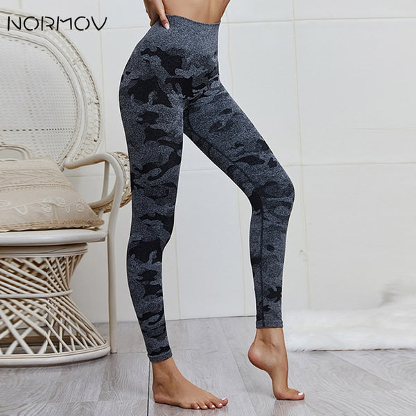 NORMOV High Waist Seamless Leggings Sport Women Fitness Camouflage Workout Yoga Pants For Women Sport Gym Yoga Leggings Women