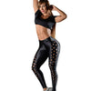 Color stripe stitching Women's Hollow Sports Yoga Workout Gym Elastic elastic band Leggings Pants Athletic fitness clothing 2020